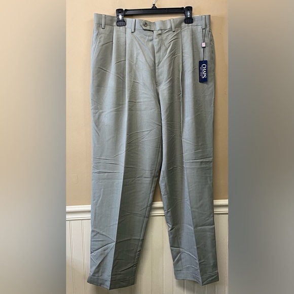 Chaps Olive Khaki Mens Dress Pants Size 38x32 NWT - Picture 1 of 3